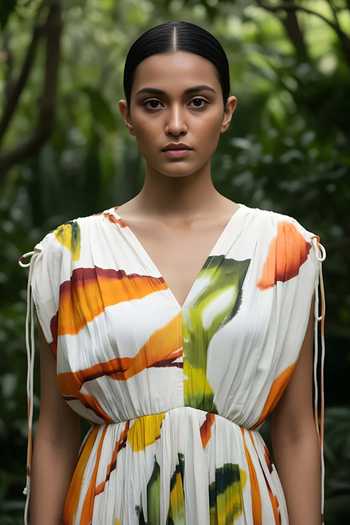 Poppi White Bemberg V-neck Printed Maxi Dress Online at Aza Fashions Poppi_White Bemberg V-neck Printed Maxi Dress_Online_at_Aza_Fashions