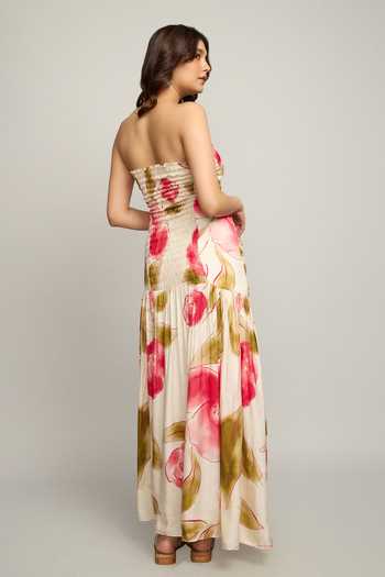 Poppi Floral Print Ruched Dress 