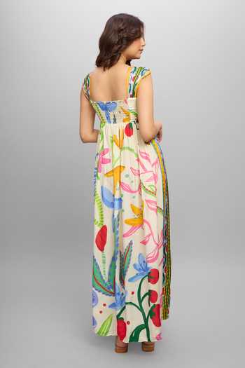 Poppi Printed Bemberg Silk Maxi Dress 