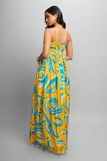 Poppi Printed Bemberg Silk Maxi Dress 