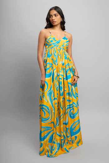 Poppi Printed Bemberg Silk Maxi Dress 