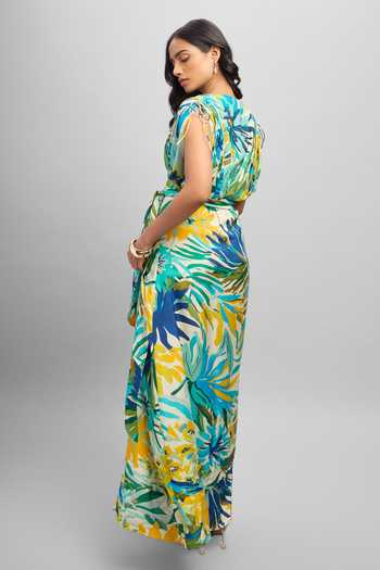 Poppi Printed Wrap Maxi Dress 