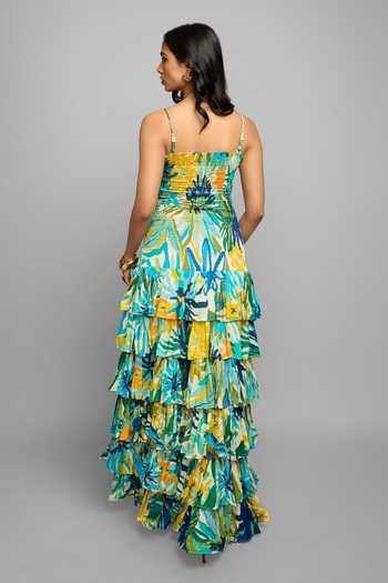 Poppi Smocked Bodice Floral Printed Dress 