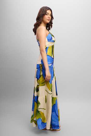 Buy_Poppi_Multi Color Bemberg Sweetheart Neck Printed Maxi Dress _Online_at_Aza_Fashions
