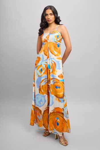 Buy_Poppi_Multi Color Silk, Bemberg Sweetheart Neck Printed Maxi Dress _Online_at_Aza_Fashions