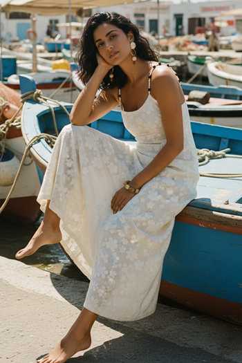 Shop_Poppi_White Cotton Scoop Neck Crochet Maxi Dress _Online_at_Aza_Fashions