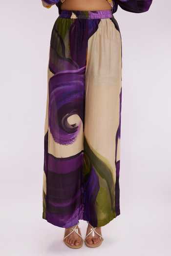 Buy_Poppi_Multi Color Bemberg Collared Floral Printed Shirt And Pant Set _Online_at_Aza_Fashions