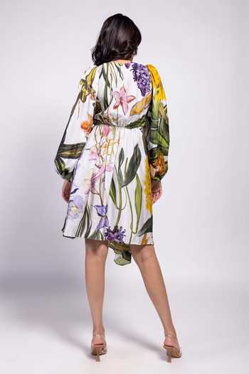 Poppi Floral Print Asymmetric Dress 