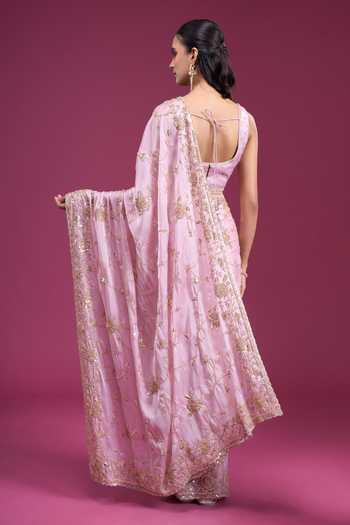 Samyukta Singhania Floral Vine Handwork Saree With Blouse 