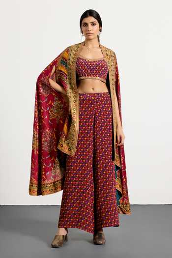 RI.Ritu Kumar Gulzar Garden Print Cape Palazzo Set 