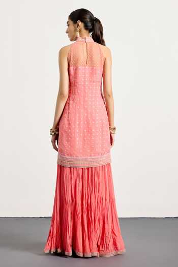 RI.Ritu Kumar Coral Kashish Kurta Skirt Set 