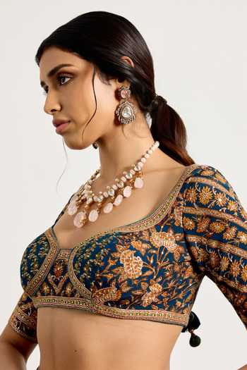 Shop RI.Ritu Kumar Green Silk, Chinon Bougainvilla Print Saree With Unstiched Blouse Piece Online at Aza Fashions Shop_RI.Ritu Kumar_Green Silk, Chinon Bougainvilla Print Saree With Unstiched Blouse Piece _Online_at_Aza_Fashions