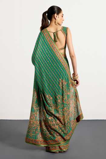 RI.Ritu Kumar Prisha Printed Saree With Unstitched Blouse Piece 