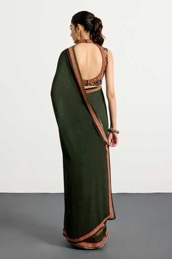 RI.Ritu Kumar Border Embroidered Saree With Blouse 