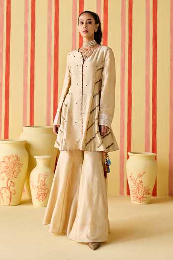 Studio Bagechaa Trisha Embroidered Kurta & Sharara Set 
