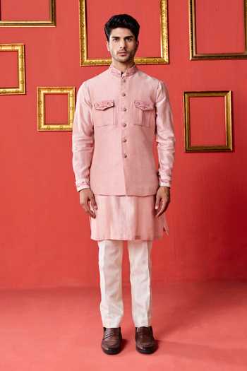 Studio Bagechaa Viraj Placement Embroidered Nehru Jacket Set 