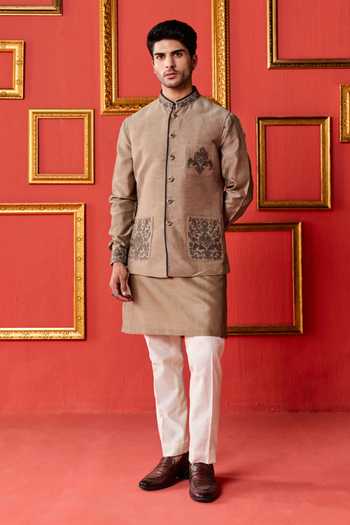 Studio Bagechaa Advik Floral Embroidered Nehru Jacket Set 