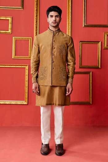 Studio Bagechaa Pranav Embroidered Nehru Jacket Set 