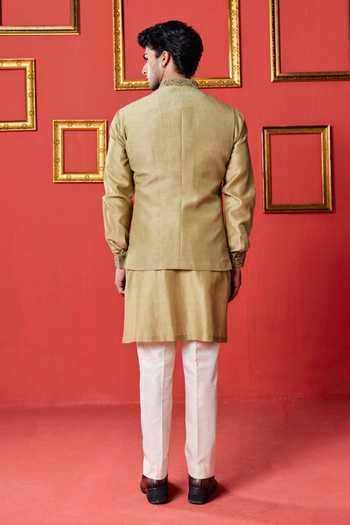 Studio Bagechaa Saarth Placement Embroidered Nehru Jacket Set 