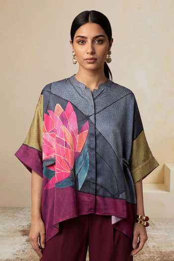 Satya Paul Canaries And Roses Print Kaftan Top 