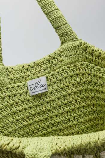 Buy_House Of Eda_Green Charlotte Promenade Shopping Bag 