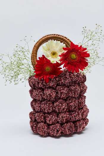 House Of Eda_Brown The Crochet Bucket Bag _Online_at_Aza_Fashions