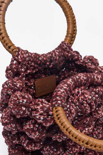 Buy_House Of Eda_Brown The Crochet Bucket Bag _Online_at_Aza_Fashions