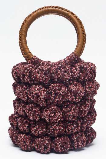House Of Eda_Brown The Crochet Bucket Bag _at_Aza_Fashions