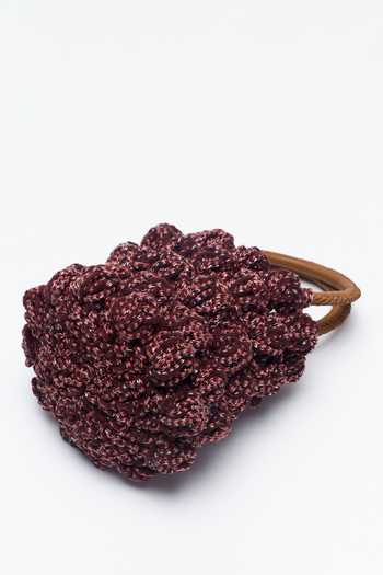 Buy_House Of Eda_Brown The Crochet Bucket Bag 