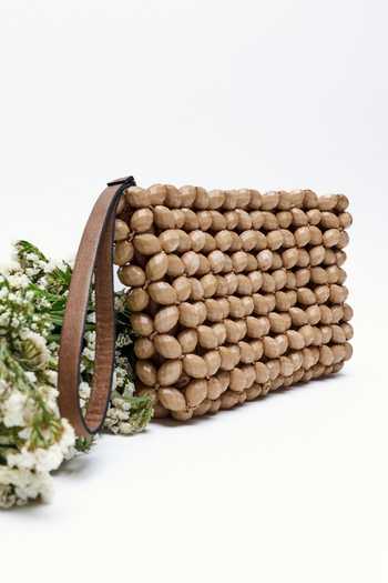 House Of Eda Renne Hand Beaded Clutch Bag 