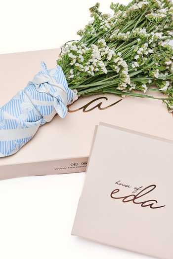 House Of Eda_Blue Porcelain Garden Print Square Scarf _at_Aza_Fashions