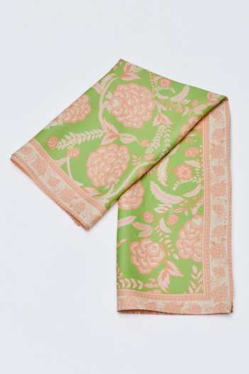 Shop_House Of Eda_Green Fleur De Pistache Printed Scarf _Online_at_Aza_Fashions
