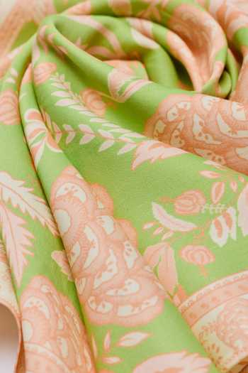 House Of Eda_Green Fleur De Pistache Printed Scarf _at_Aza_Fashions