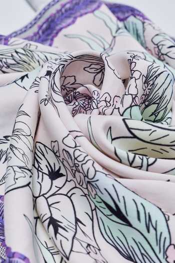 Shop_House Of Eda_Purple Enchanted Aviary Print Square Scarf _Online_at_Aza_Fashions