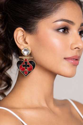 KARAARI Suits Of Cards Enclosed Medium Earrings 