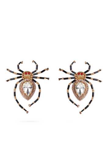 KARAARI_Black Spider Hand Embroidered Stud Earrings _Online_at_Aza_Fashions