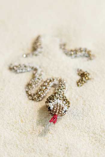 Buy_KARAARI_Gold Plated Snake Embroidered Brooch _Online_at_Aza_Fashions