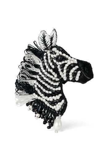 KARAARI Zebra Embroidered Brooch 