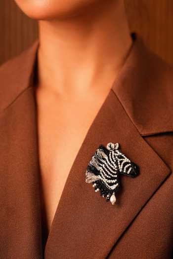 KARAARI Zebra Embroidered Brooch 