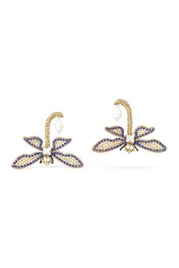 KARAARI_Blue Embroidered Dragonfly Earrings _Online_at_Aza_Fashions