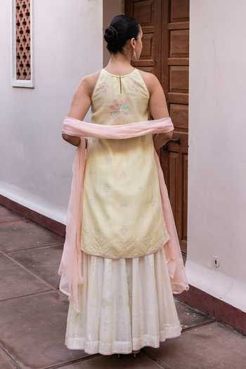 Label Nimbus Lemon Icy Kurta Tie Dye Skirt Set 