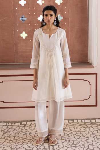Label Nimbus Embroidered Yoke Kurta & Pant Set 