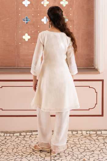 Label Nimbus Embroidered Yoke Kurta & Pant Set 