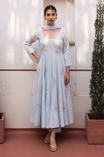 Label Nimbus Ice Melt Ottan Hand Painted Anarkali Set 