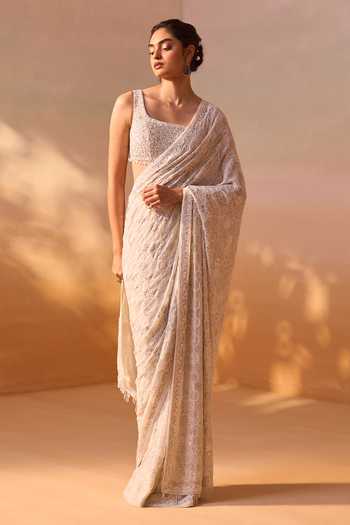 Nitika Gujral Tonal Embroidered Saree & Blouse Set 