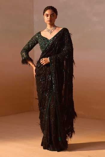 Nitika Gujral Sequin Embroidered Saree With Blouse 