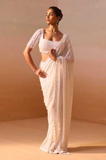 Nitika Gujral Tonal Sequin Embroidered Saree With Blouse 