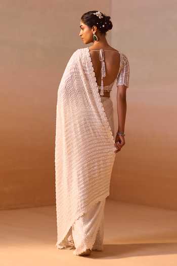 Nitika Gujral Tonal Sequin Embroidered Saree With Blouse 