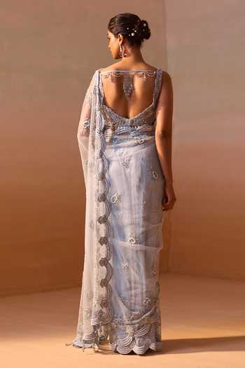 Nitika Gujral Tonal Floral Embroidered Blouse With Blouse 