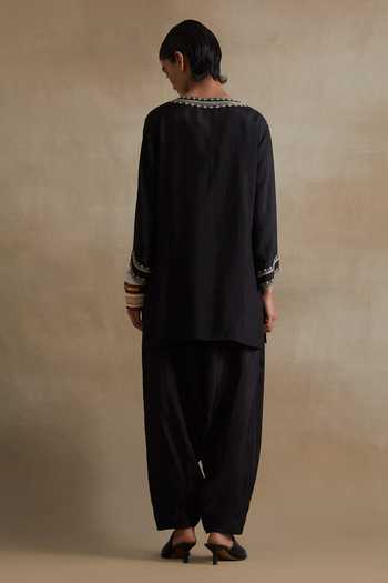 One Not Two Embroidered Silk Kurta & Salwar Set 